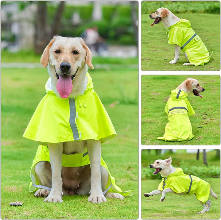Grosse Hunde Regenjacken Mit Kapuze,Hunde Regenmantel,Mit Reflektierenden Sicherheitsstreifen, Wasse