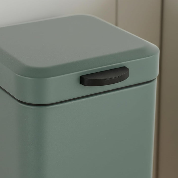 Relaxdays Kosmetikeimer Wandmontage, 3 l, Absenkautomatik, entnehmbarer Inneneimer, Bad Mülleimer, E