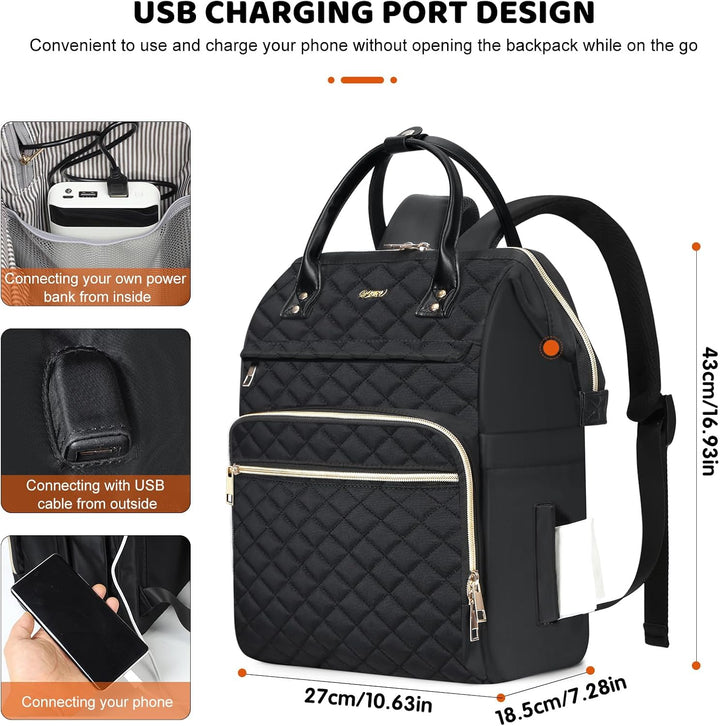 Rucksack Damen,Laptoptasche Frauen 17,3 Zoll Wasserdicht,Schultasche Schulrucksack Mädchen Teenager,