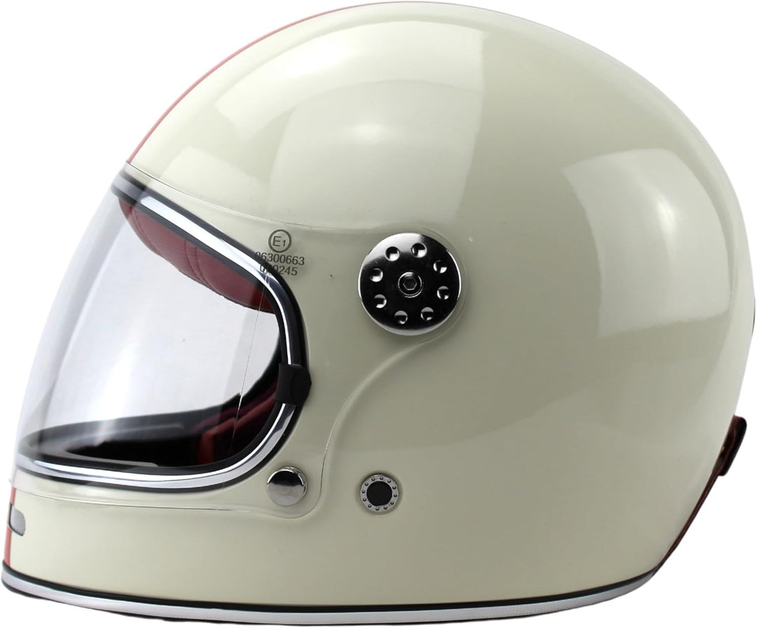 F656 Vintage Retro Full Face Motorcycle Helmets - Fibreglass Motorbike Helmets ECE Approved Crash He