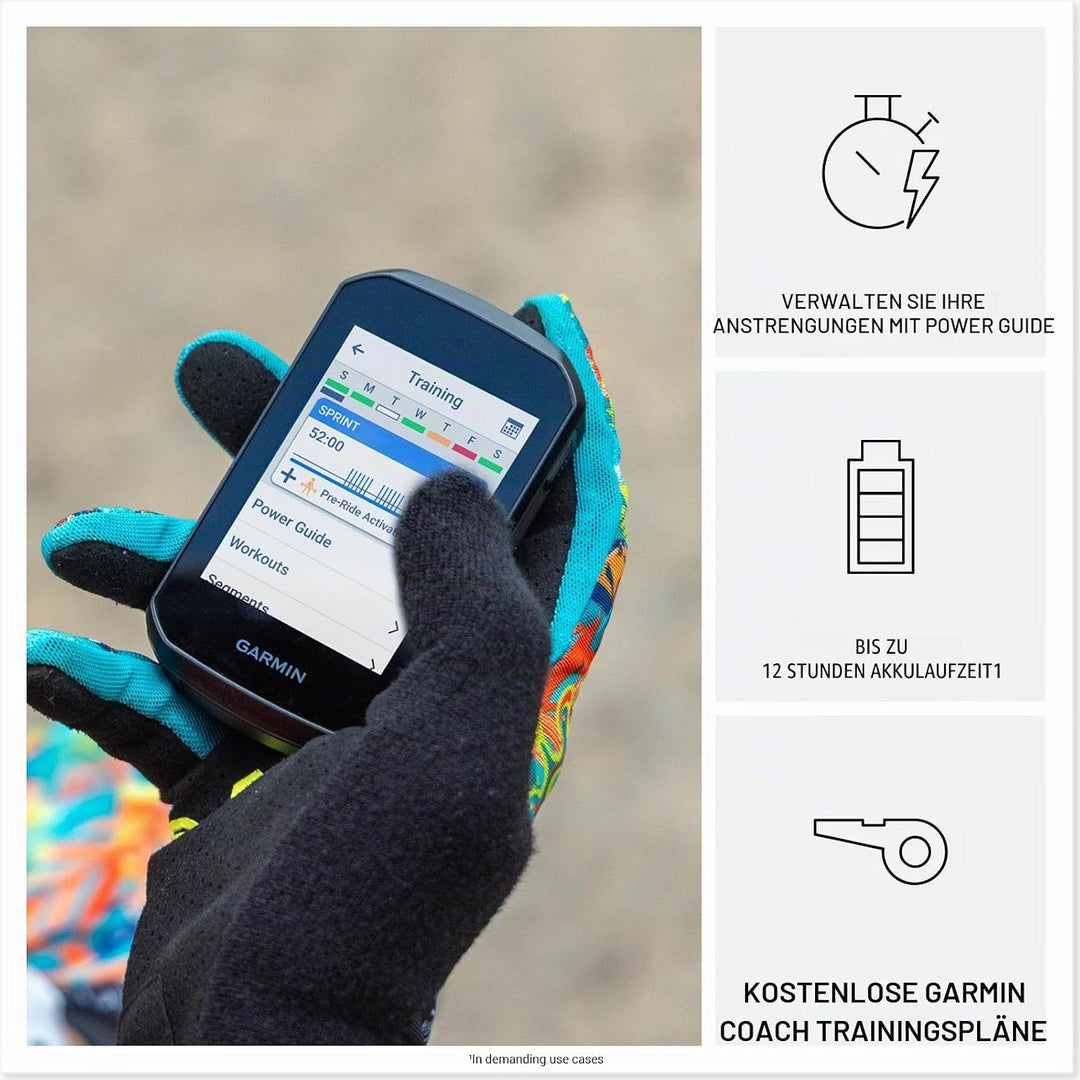 Garmin Edge 550, kompakter GPS-Fahrradcomputer, lebendiges Farbdisplay, fahrradspezifische Kartierun