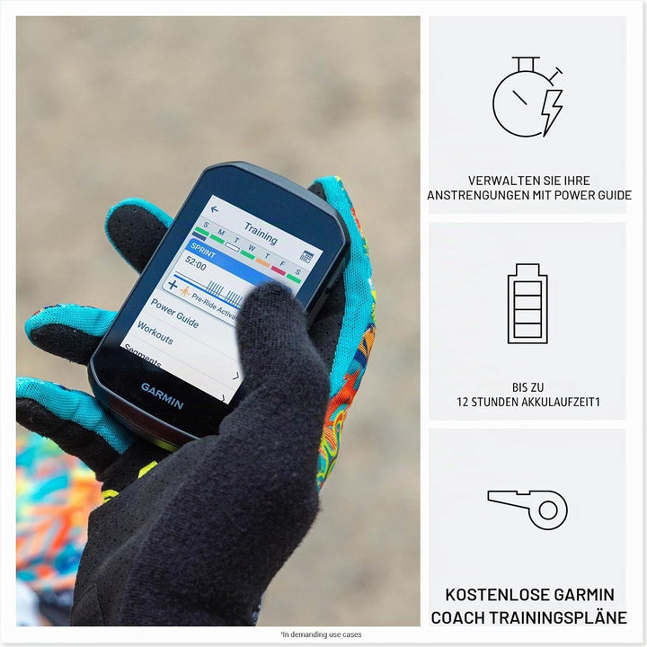 Garmin Edge 550, kompakter GPS-Fahrradcomputer, lebendiges Farbdisplay, fahrradspezifische Kartierun