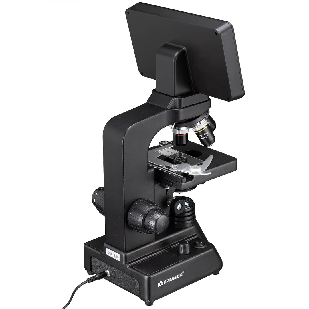 Bresser LCD-Mikroskop Researcher mit Touch-Display für 44–700-fache Vergrösserung, Kondensor, Kreuzt