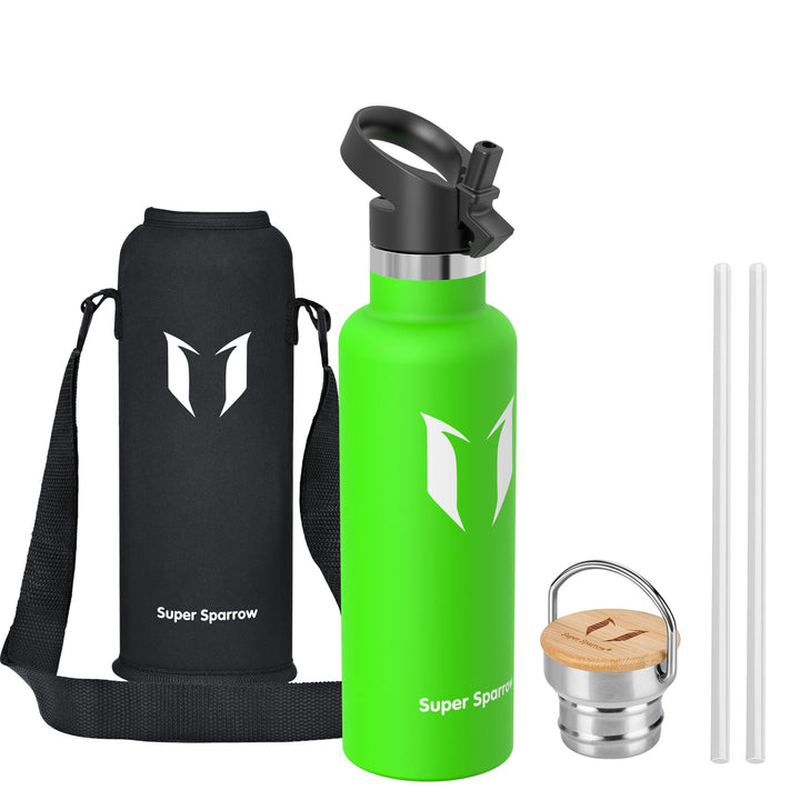 Super Sparrow Trinkflasche Edelstahl - 350ml/500ml/620ml/750ml/1L - Auslaufsicher Thermoskanne, BPA-