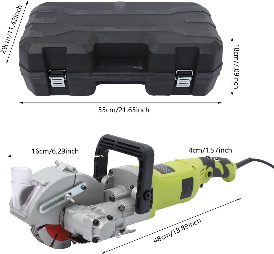 4000W Schlitzfräse Mauernutfräse mit mit 5 Sägeblatt & 360° Schneiden, 6500RPM Elektrische Mauernutf