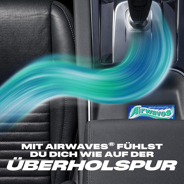 Airwaves Kaugummi, Menthol & Eucalyptus, Blau, zuckerfrei, 20 x 3 Packungen (20 x 3 x 10 Dragees), 6