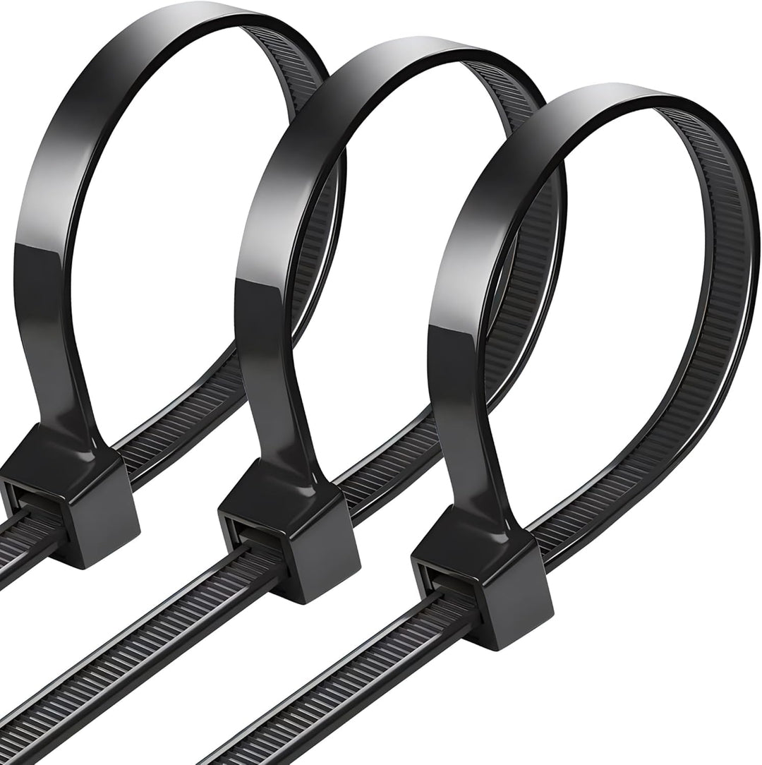 Kabelbinder Schwarz, Kabelbinder UV Beständig Ultra Stark mit 75 kg Zugfestigkeit, 100 Stück Schwarz