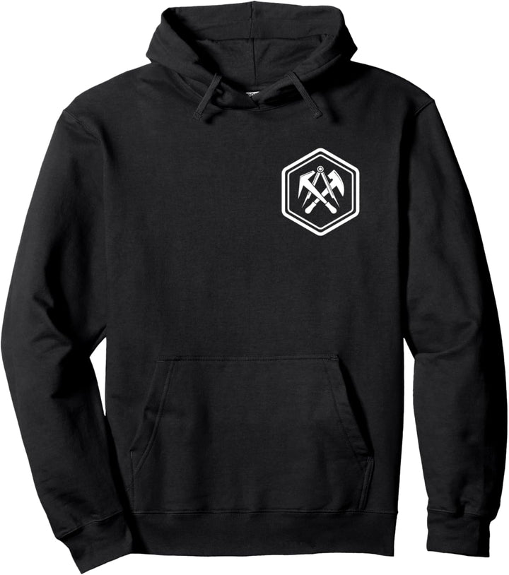 Dachdecker Traditionelles Sechseckiges Zunftwappen auf Brust Pullover Hoodie