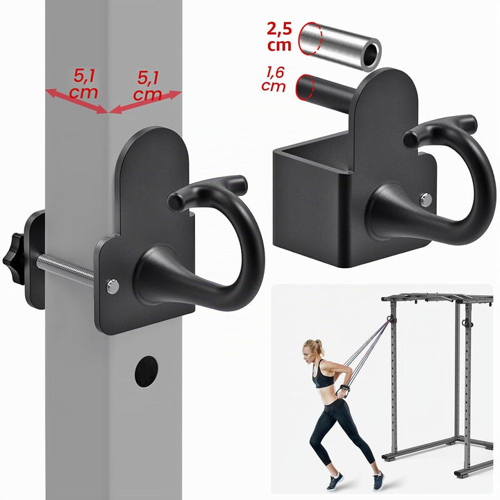 Kipika Power Cage Squat Rack Home Gym Zubehör - Anker für Widerstandsbänder Passt Rack mit 5/8„ oder