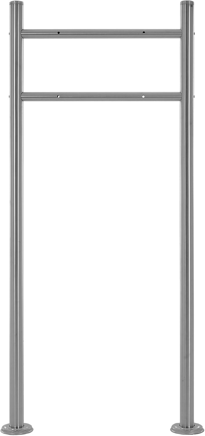 ECD Germany Standbriefkasten mit Zeitungsfach, Design Briefkasten mit Pfosten, Briefkastenanlage, Br
