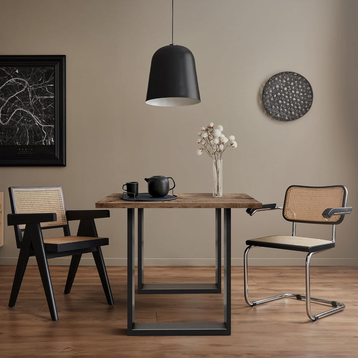 ECD Germany 2er Set Tischbeine aus Vierkantprofilen 60x72 cm Anthrazit, pulverbeschichtete Stahl, In