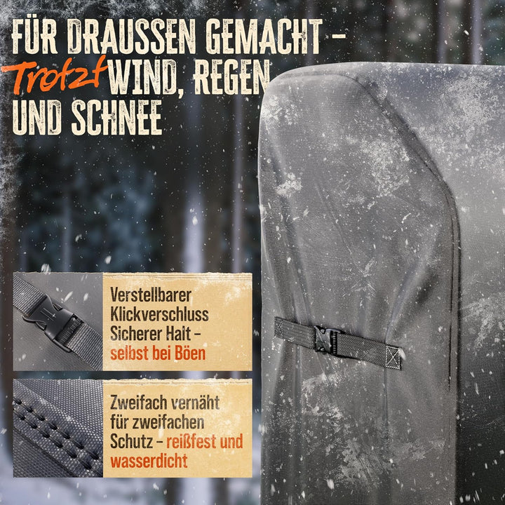 AMZBBQ® Premium Grillabdeckung wetterfest - 85 x 100 x 55 cm - 100% wasserdichte Abdeckhaube für Gas