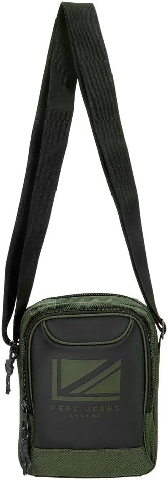 Pepe Jeans Bromley LDN Umhängetasche, mittelgross, Grün, 17 x 22 x 8 cm, Polyester mit Details aus K