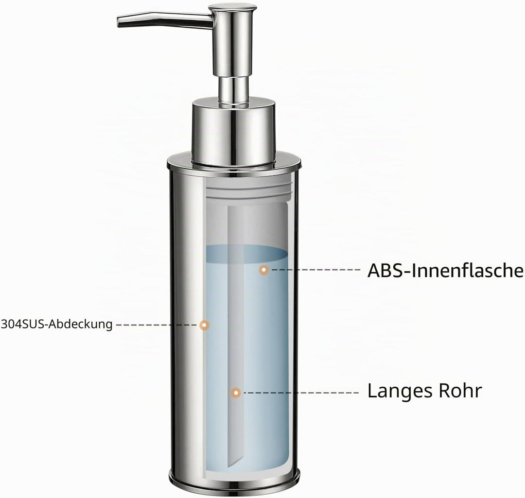 BGL Seifenspender, freistehender Flüssigseifenspender, 304 Edelstahl, Handseifenspender für Küche un
