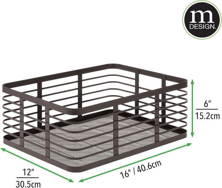 mDesign Allzweckkorb aus Metalldraht – praktischer Aufbewahrungskorb für Küche und Haushalt – kompak