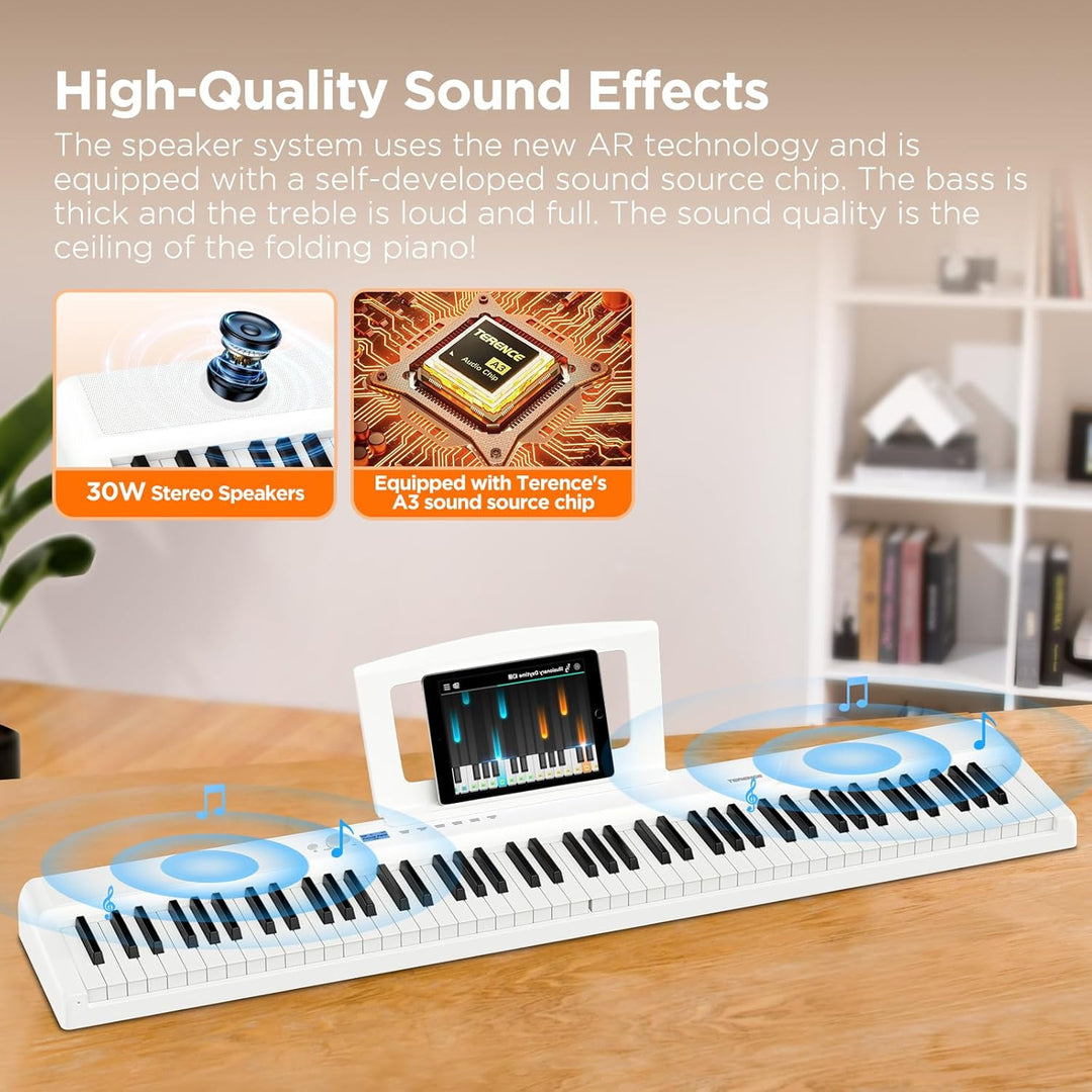 TERENCE 30W Pianoforte digitale Il pianoforte elettronico pieghevole più sottile e leggero Tastiera
