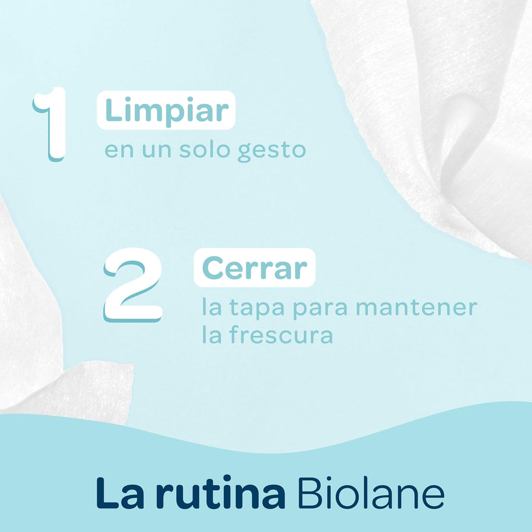 Biolane Reinwasser-Tücher, 384 Tücher (8 Packungen mit 48 Stück), 99% gereinigtes Wasser, nur 4 Zuta