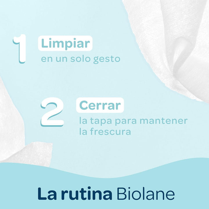 Biolane Reinwasser-Tücher, 384 Tücher (8 Packungen mit 48 Stück), 99% gereinigtes Wasser, nur 4 Zuta