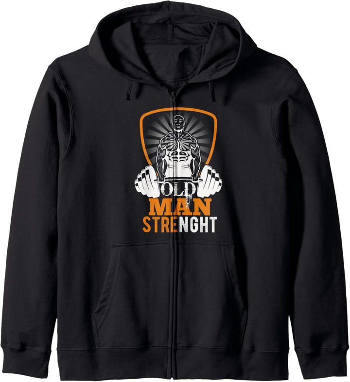Old Man Strength Gym Vatertagsgeschenk für Papa Kapuzenjacke