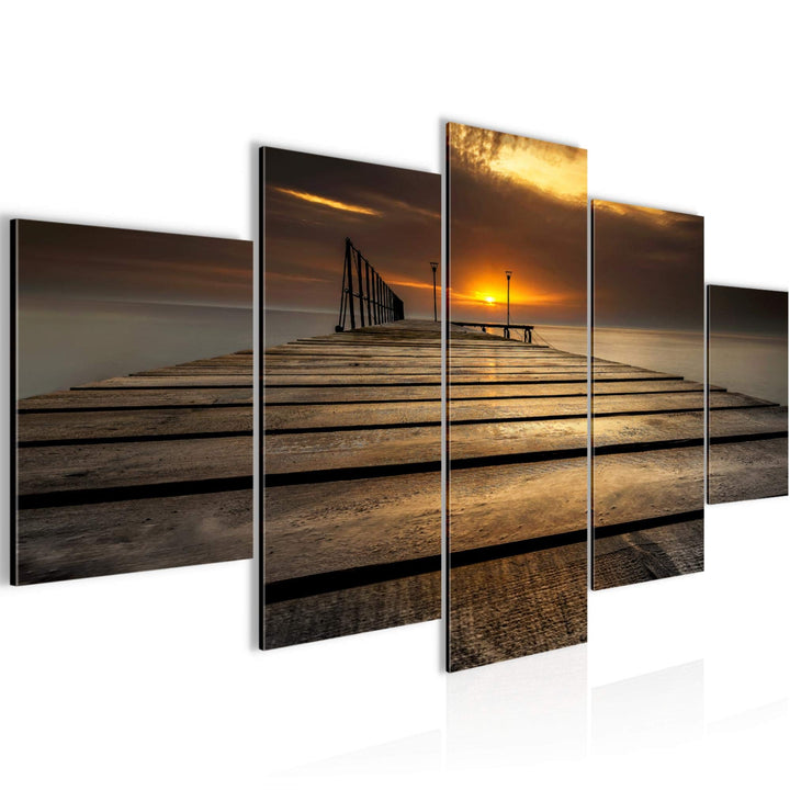 Runa Art Wandbilder Sonnenuntergang 5 Teilig Bild auf Vlies Leinwand Deko Schlafzimmer Wohnzimmer Me