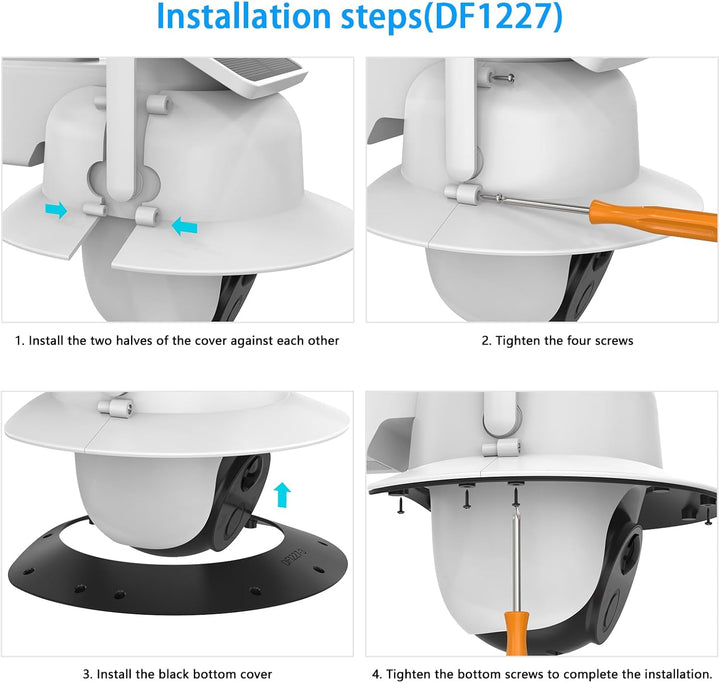 HOLACA Sun Rain Shade Kameraabdeckung Kompatibel mit AOSU 2K Überwachungskamera Aussen Akku Solar, K