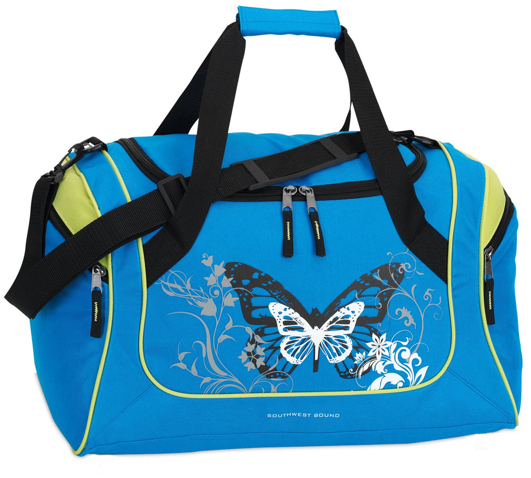 Sporttasche Reisetasche "Butterfly" 49 x 32 cm (türkis)