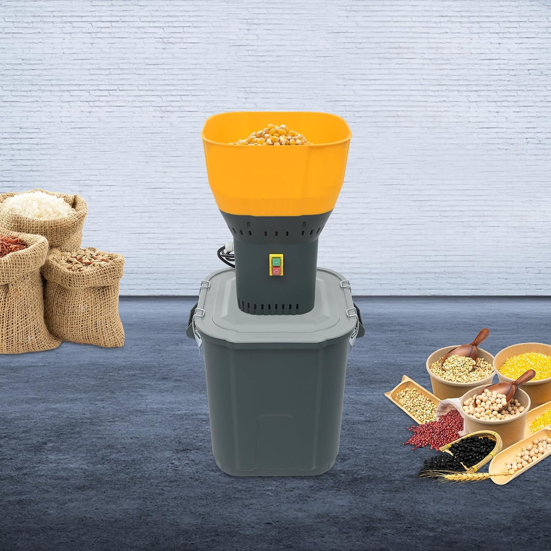 Elektrische Getreidemühle 1300W Schrotmühle 45L Futtermühle Orange | Kupfermotor mit 19000 U/Min, 5