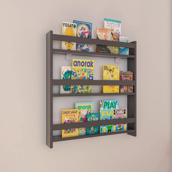 VCM Holzregal hängend | platzsparendes Kinder Regal | Masse: H. 80 x B. 70 x T. 10 cm | Elegantes Re
