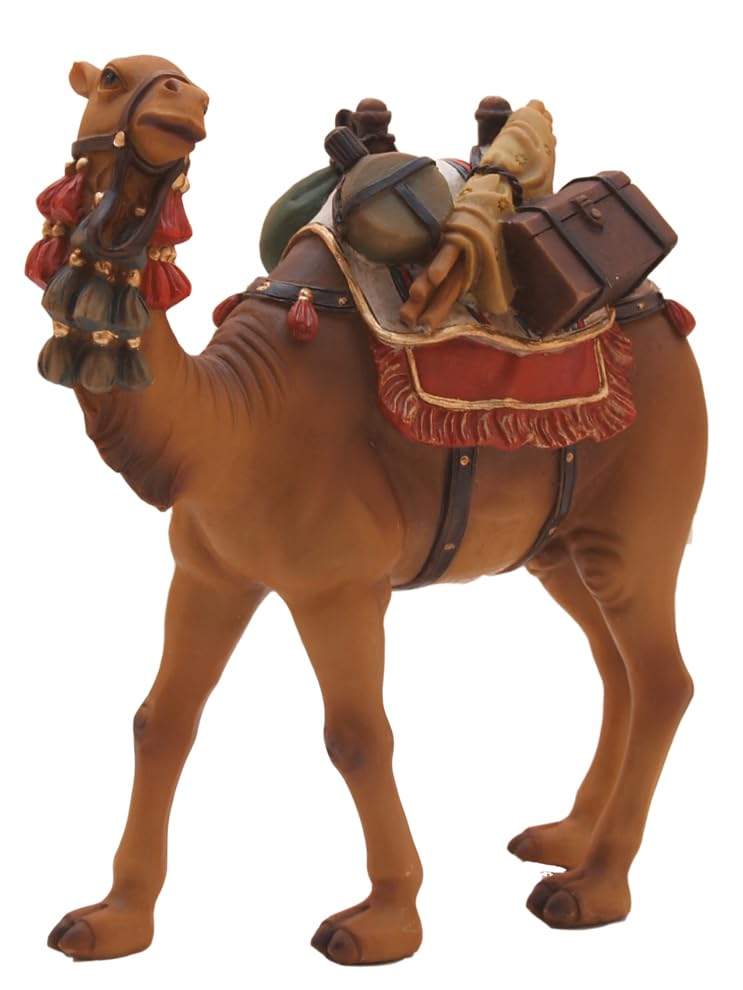 FADEDA Kamel mit Gepäck/Höhe:15 cm/handbemalt/detailgetreue Krippen Figuren - Weihnachten Tisch Deko