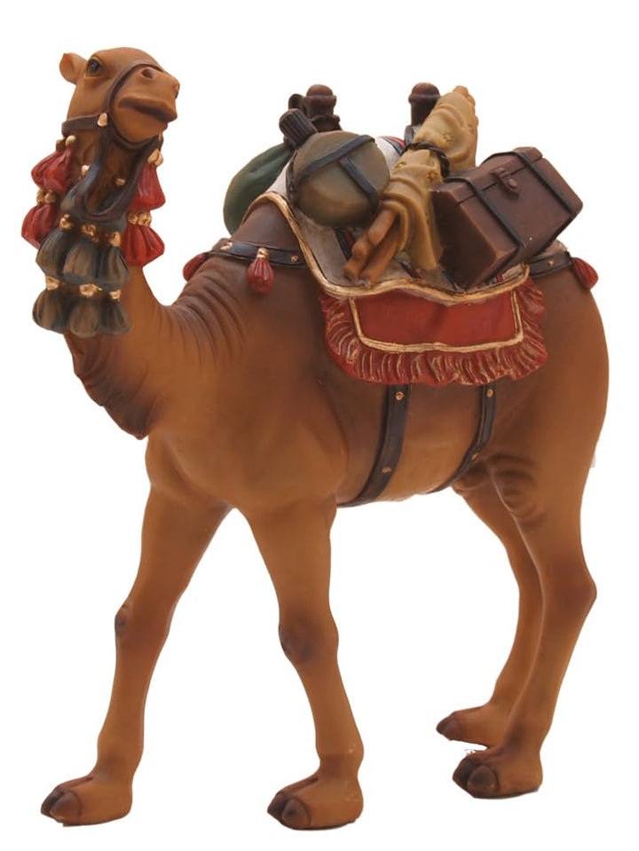 FADEDA Kamel mit Gepäck/Höhe:15 cm/handbemalt/detailgetreue Krippen Figuren - Weihnachten Tisch Deko