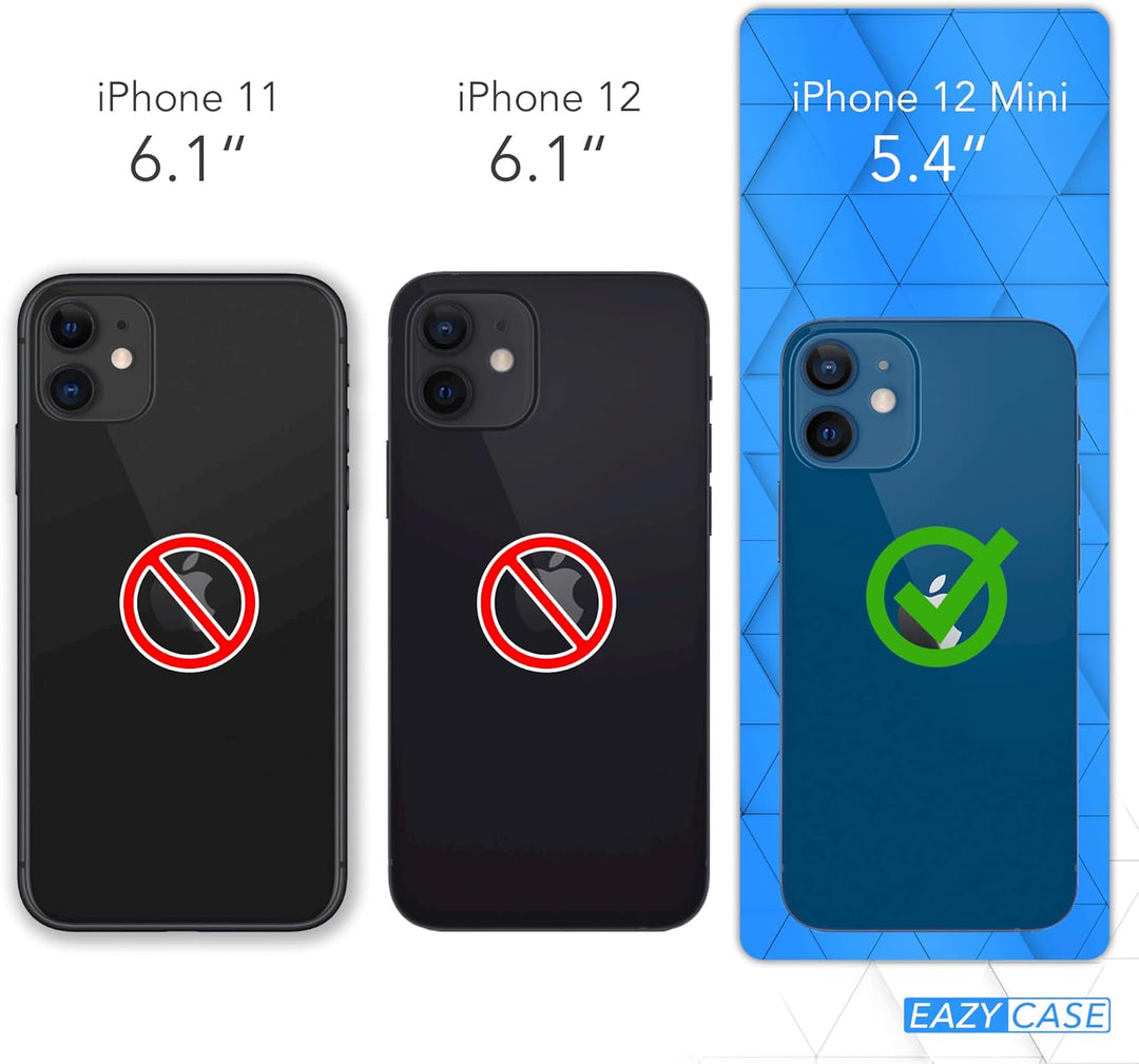 EAZY CASE Handykette kompatibel mit iPhone 12 Mini Handyhülle mit Metall Umhängeband und Ersatz Kord