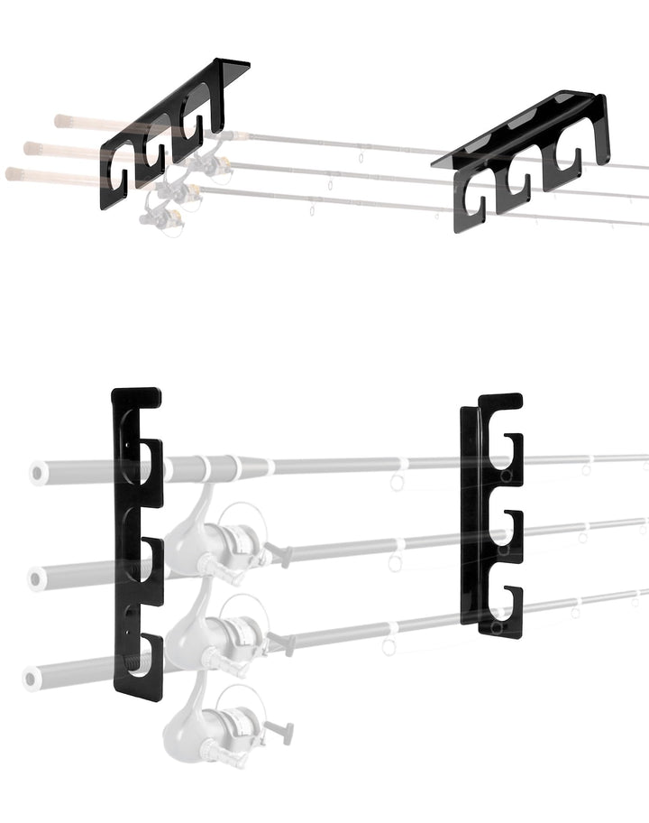 QWORK® 2 Stück Angelrutenhalter zur Aufnahme von 6 Ruten, Deckenmontage oder Wandmontage, Passend fü
