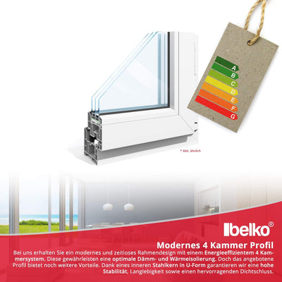 Kellerfenster - Kunststoff - Fenster - innen weiss/aussen weiss - BxH: 80 x 40 cm - 800 x 400 mm - D