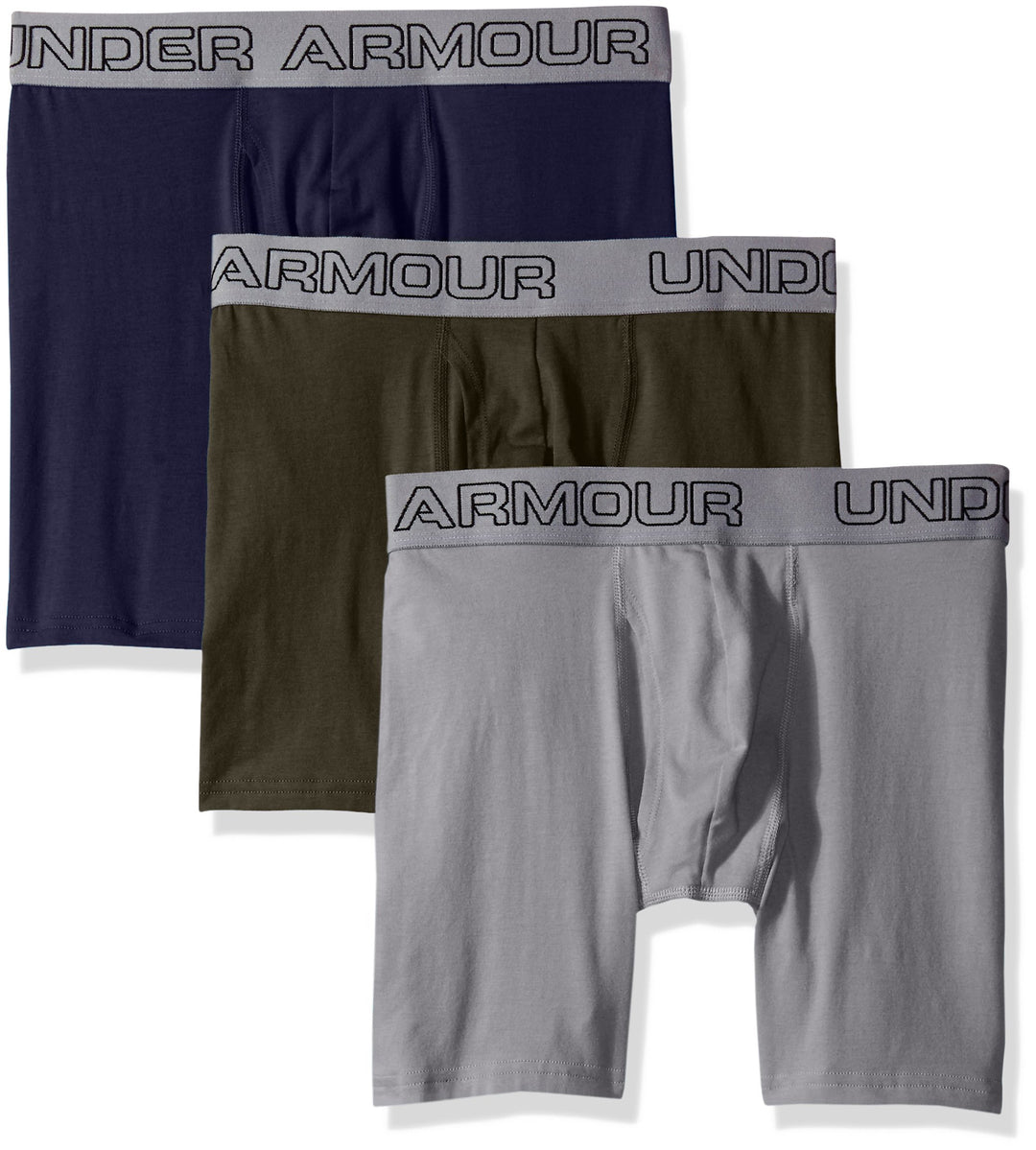 Under Armour Herren Boxer Jock, Stretch-Baumwolle, 15,2 cm, 3 Stück M Artillerie Grün (357)/Stahl, M