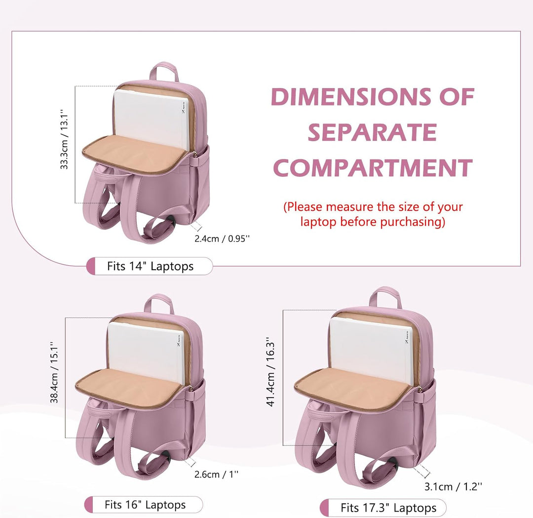 Schlanker Laptop-Rucksack für Damen, leichter Business-Rucksack für Damen, Computertasche, Geldbörse