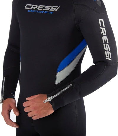 Cressi Castoro Man Monopiece Wetsuit - Taucheranzug Erhältlich in 5 oder 7 mm Neopren, Herren 7 mm S