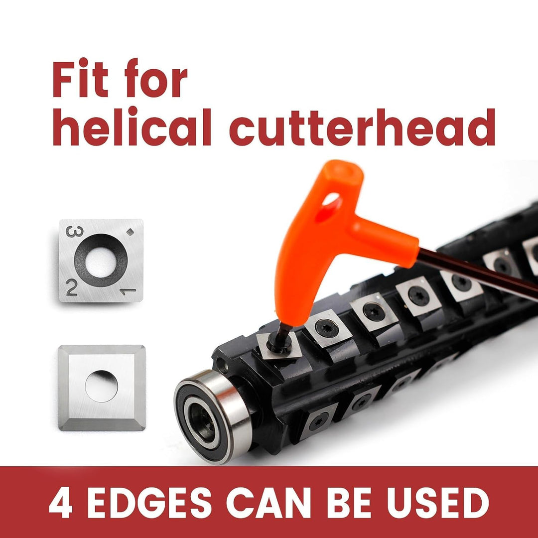 FindBuyTool HM Wendemesser 15x15x2,5mm 30° R150 4 Schneiden R0,5 – Hartmetall Hobelmesser für Spiral