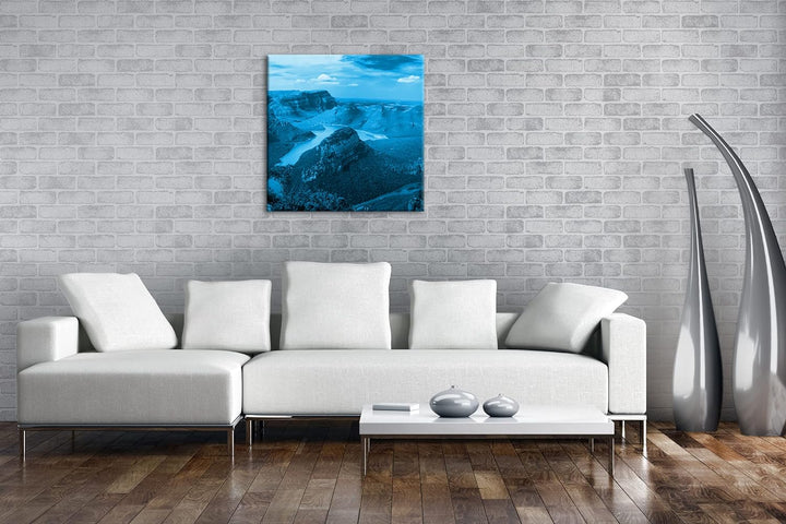 deyoli Traumhafter Küstenlandschaft in Afrika Format: 60x60 Effekt: Monocrome Blau als Leinwand, Mot