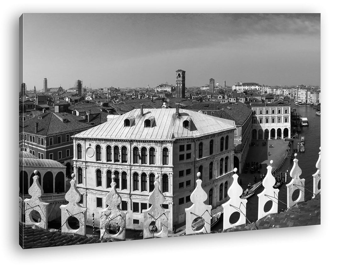 deyoli Skyline von Venedig Format: 80x60 Effekt: Schwarz&Weiss als Leinwandbild, Motiv fertig gerahm