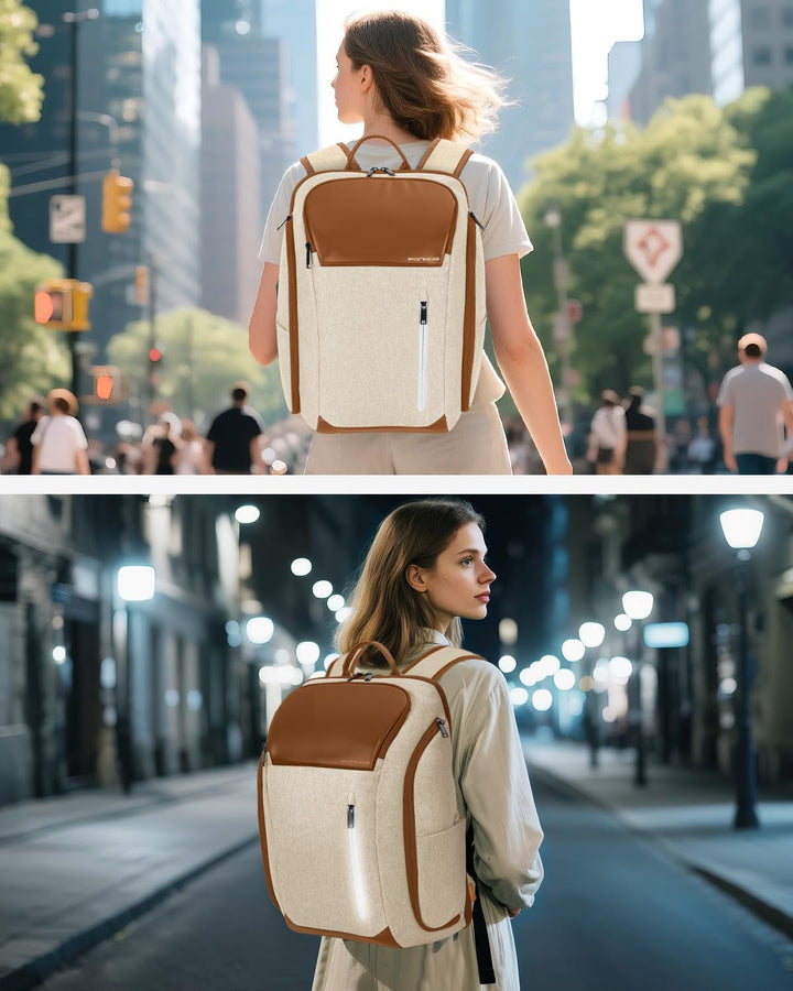 Ponhog Rucksack Damen, Gross Laptop Rucksack 17 Zoll, Reiserucksack mit Anti Diebstahl Computerfach,