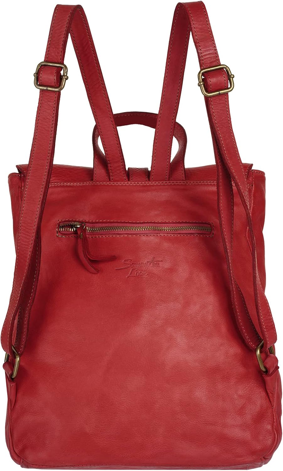 Samantha Look Rucksack Echt Leder Damen - 021380 Rot, Rot