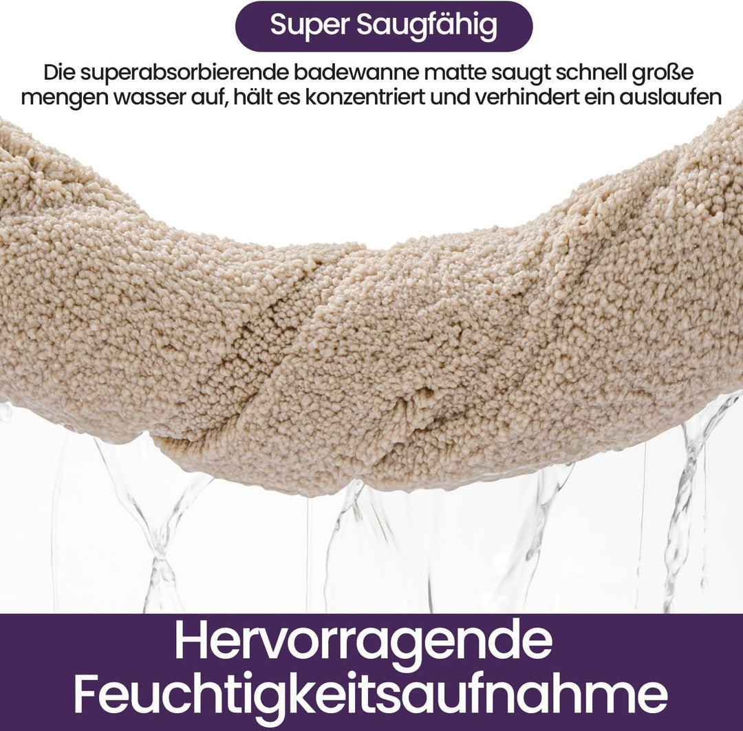 DEXI Badezimmerteppich 60 x 110 cm, Badteppich rutschfest Waschbar, weicher Badematte, Mikrofaser Ab