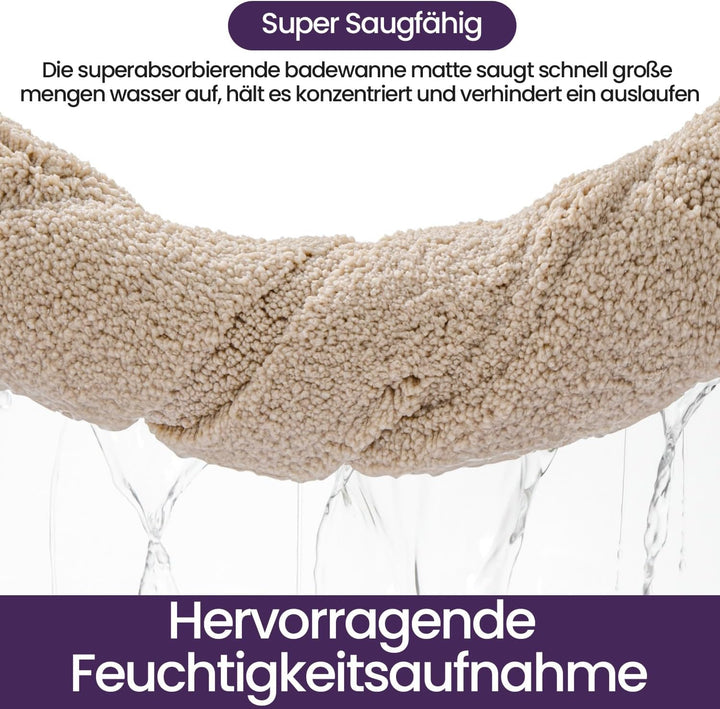 DEXI Badezimmerteppich 60 x 110 cm, Badteppich rutschfest Waschbar, weicher Badematte, Mikrofaser Ab