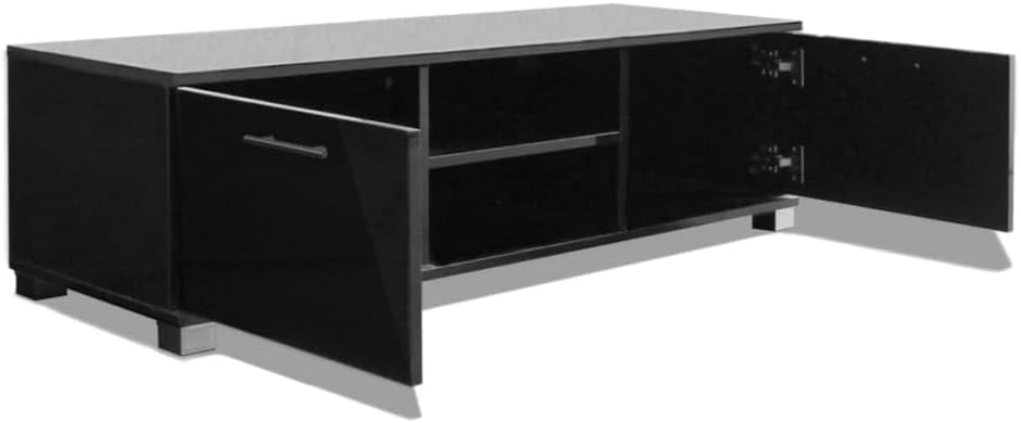 vidaXL TV Schrank Hochglanz-Schwarz Fernsehtisch Lowboard Sideboard TV Möbel 120 x 40.5 x 35 cm Hoch