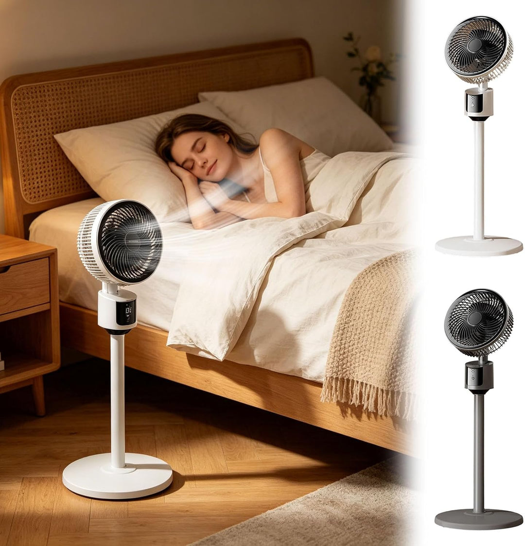 Standventilator für Schlafzimmer, 2026 Verbesserter Ganzraum-Luftzirkulator, 27,4 m Luftstrom, 30 dB