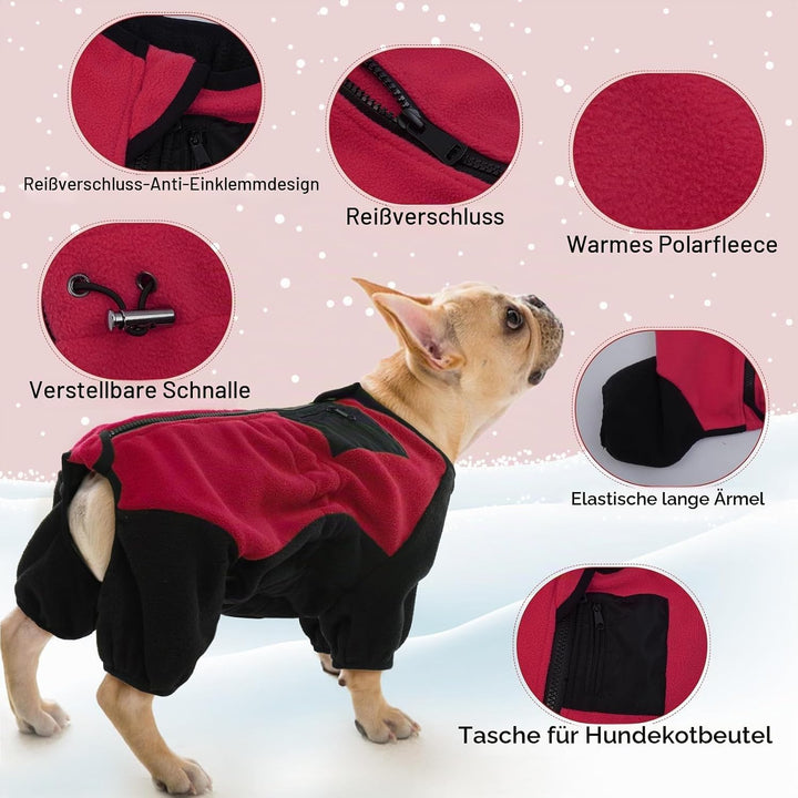 Hundemantel Winter, Hundejacken Polarfleece Winddichter Hundekleidung Hundepulli Sweatshirt Stretch