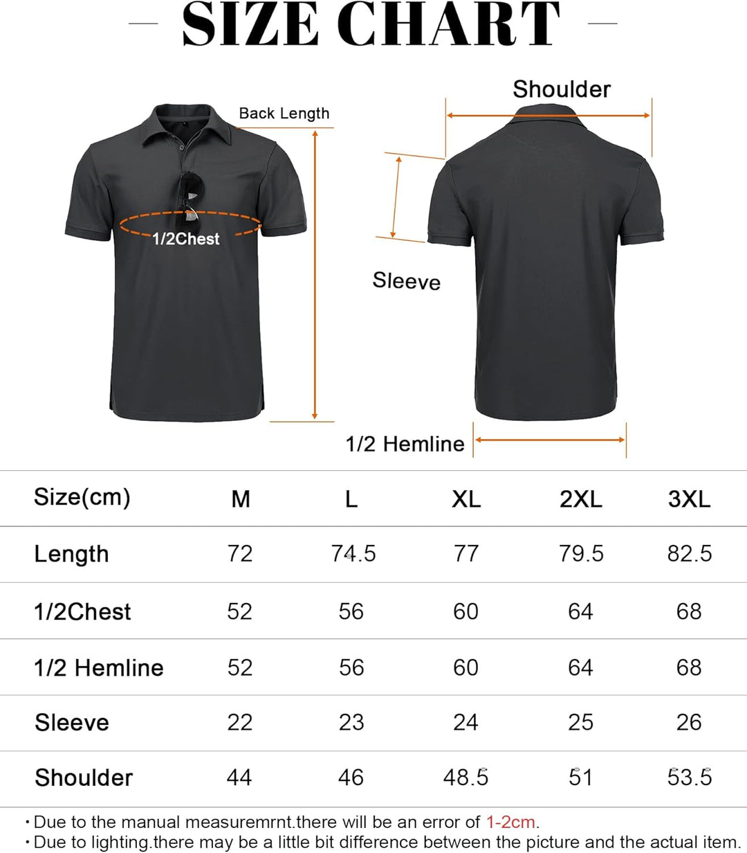 geeksport Poloshirt Herren Golf Kurzarm Freizeit Sport Polo Tennis Tshirts mit Brillenhalter Knopfle