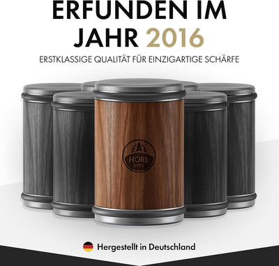 Horl 2 Rollschleifer Nussbaum & Magnetschleiflehre Walnuss, Walnuss
