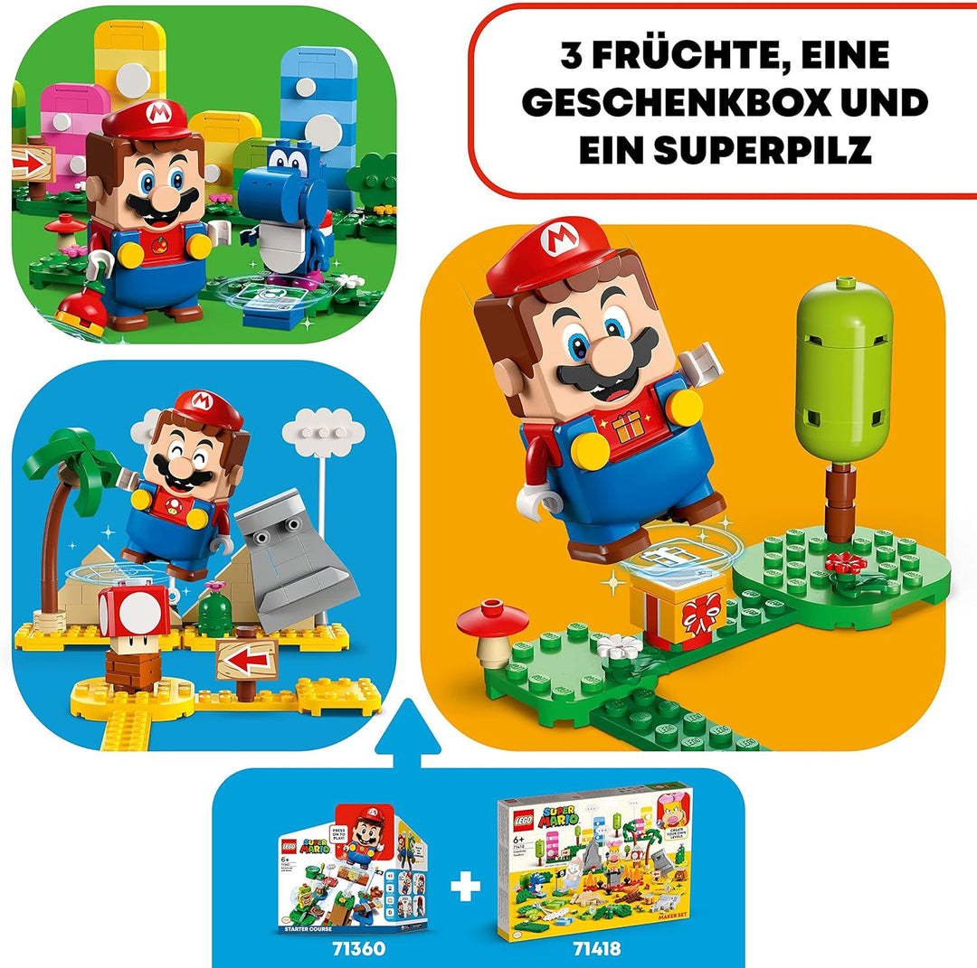 LEGO 71418 Super Mario Kreativbox - Leveldesigner-Set mit Gras, Lava und Wüstenmodellen zum Kombinie