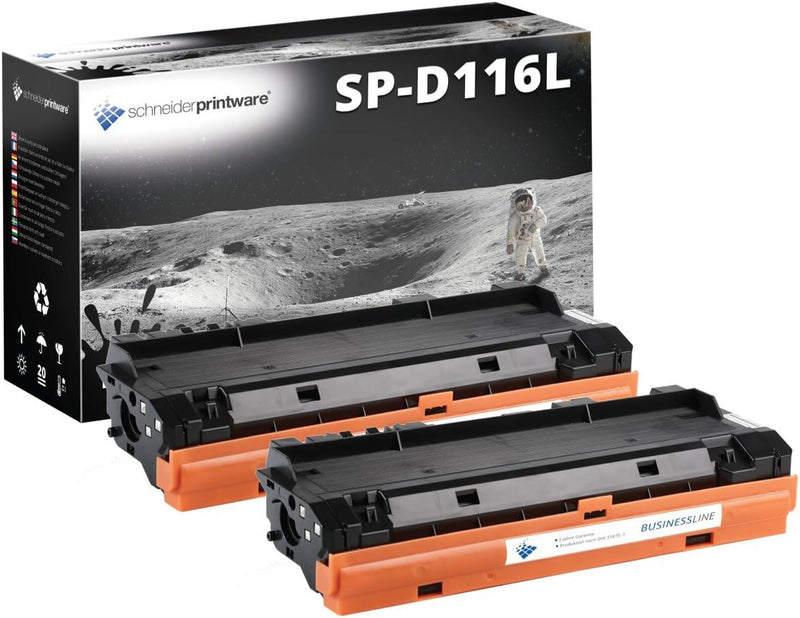 2 Schneider Printware Toner | 60% hohere Reichweite | kompatibel zu Samsung MLT-D116L MLT-D116S für